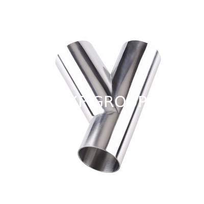 SS304/SS316L 45 Degree Y Branch Lateral Welding Tee Stainless Steel Pipe Fitting Polishing Sanitary SS304/SS316L