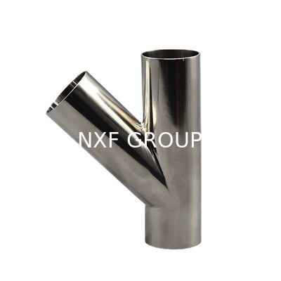 SS304/SS316L 45 Degree Y Branch Lateral Welding Tee Stainless Steel Pipe Fitting Polishing Sanitary SS304/SS316L