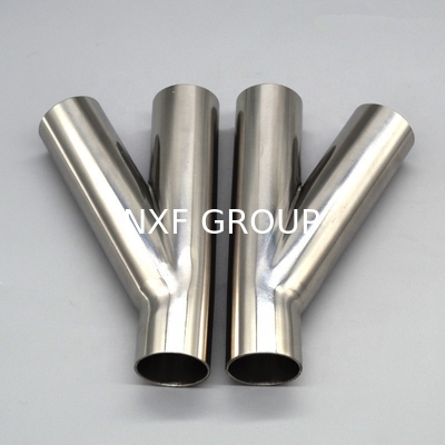 SS304/SS316L 45 Degree Y Branch Lateral Welding Tee Stainless Steel Pipe Fitting Polishing Sanitary SS304/SS316L