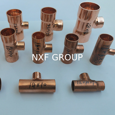 NXF GB/T17791-2017 ASTM B280 Standard TP2 C12200 C1220 Cu-DHP DN15-1500 SCH10S-SCH80 Copper T-Type Tee Joint